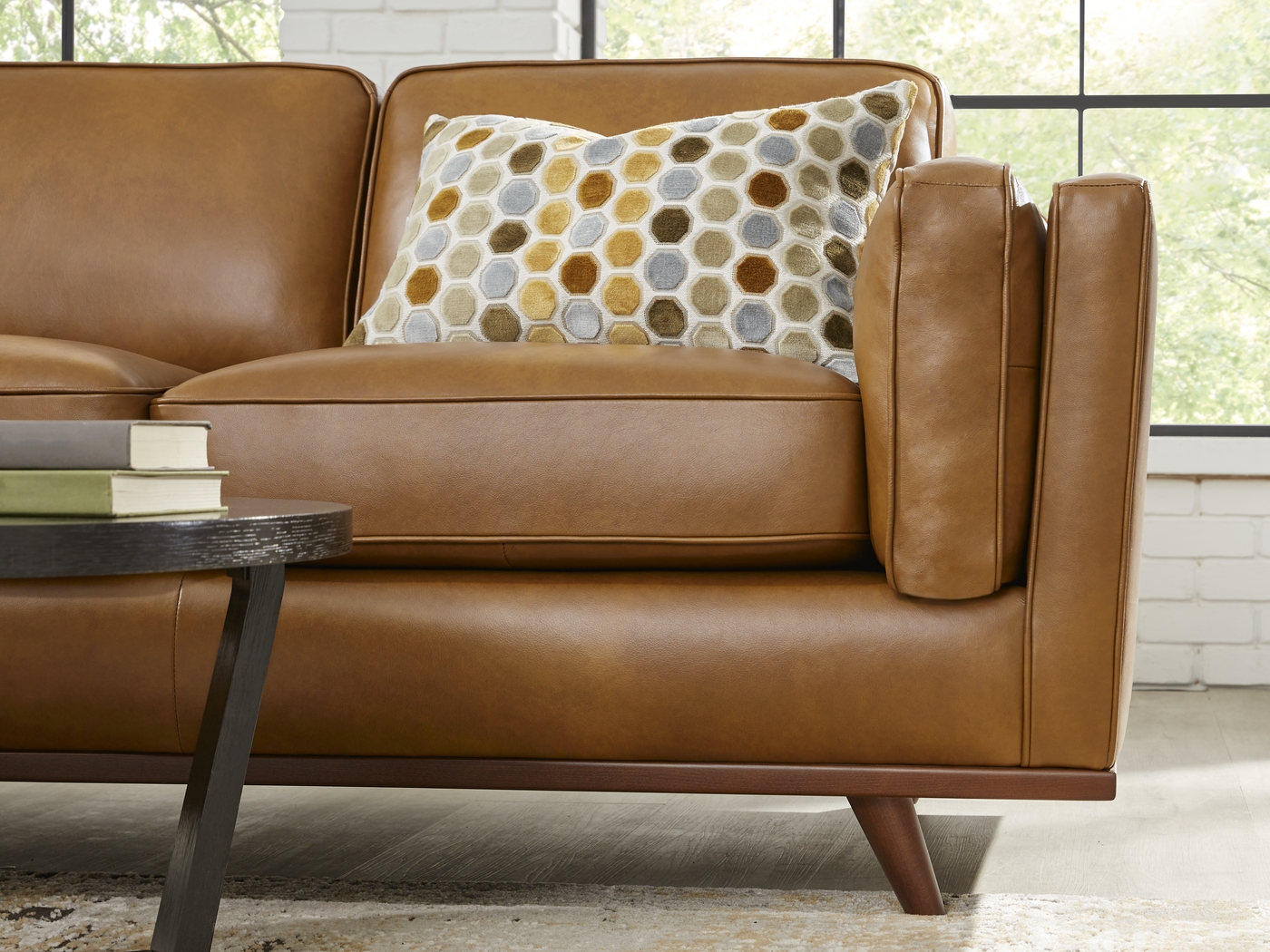 Duluth Caramel Leather 2 Pc Sectional - Thumbnail - Image 4