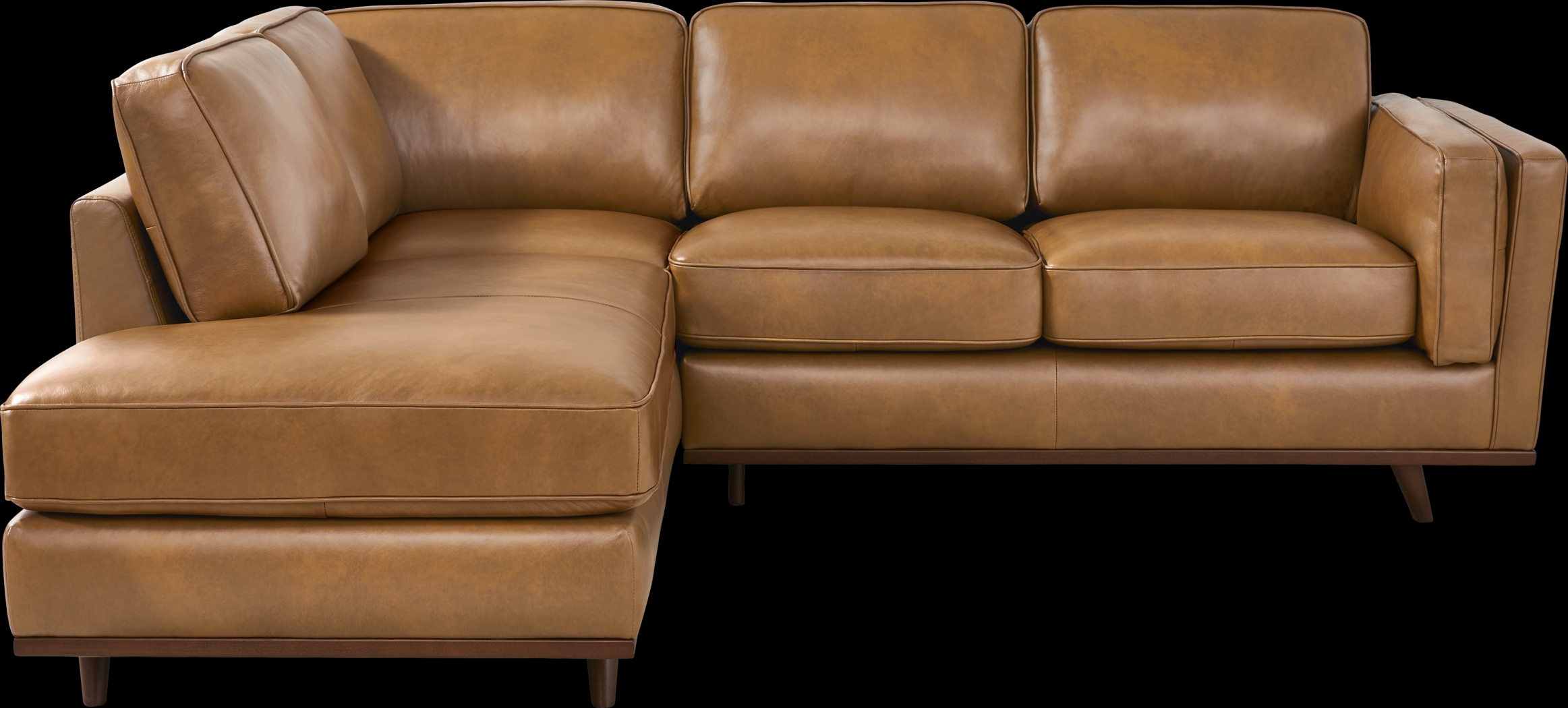 Duluth Caramel Leather 2 Pc Sectional - Thumbnail - Image 1