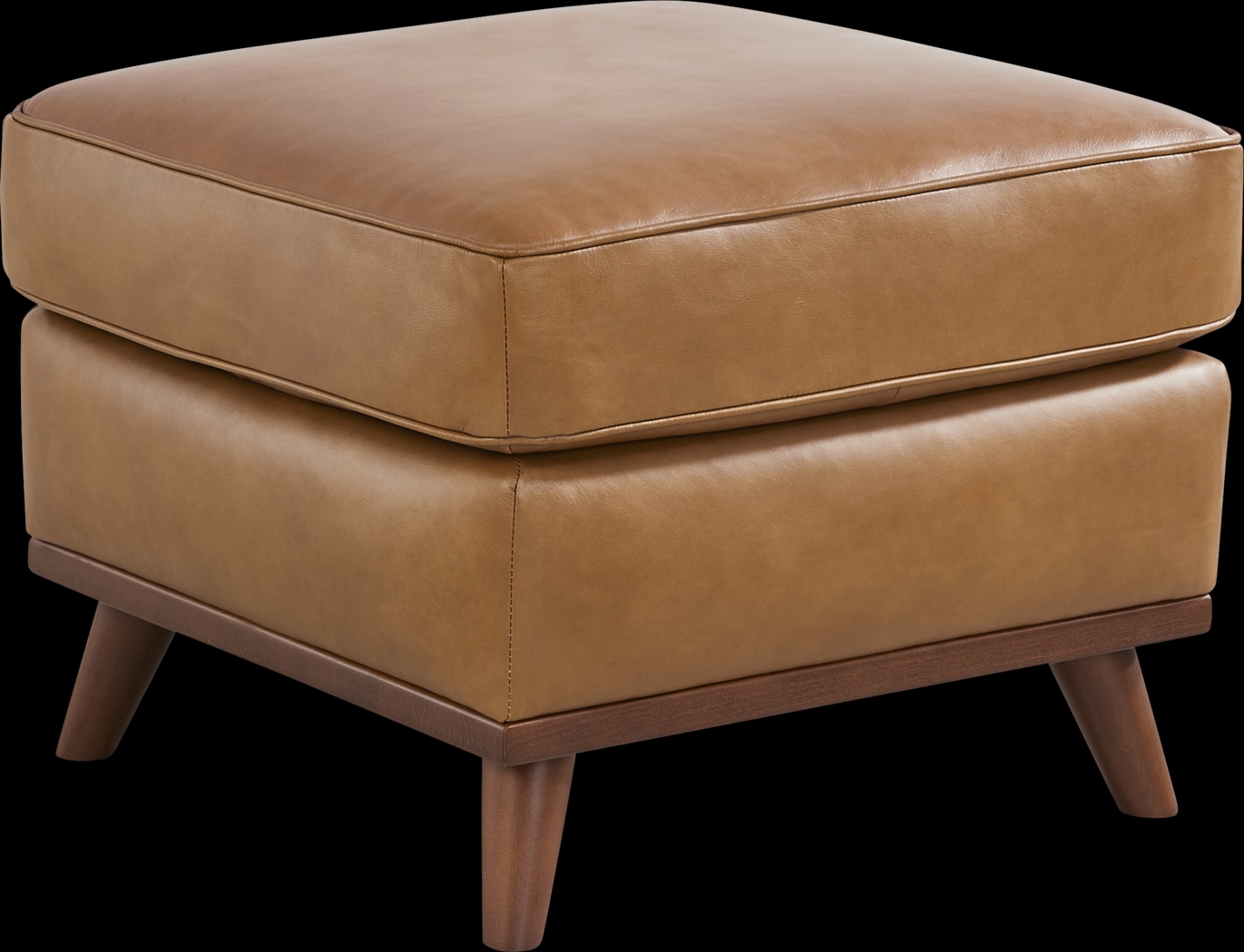 Duluth Caramel Leather Ottoman - Thumbnail - Image 2