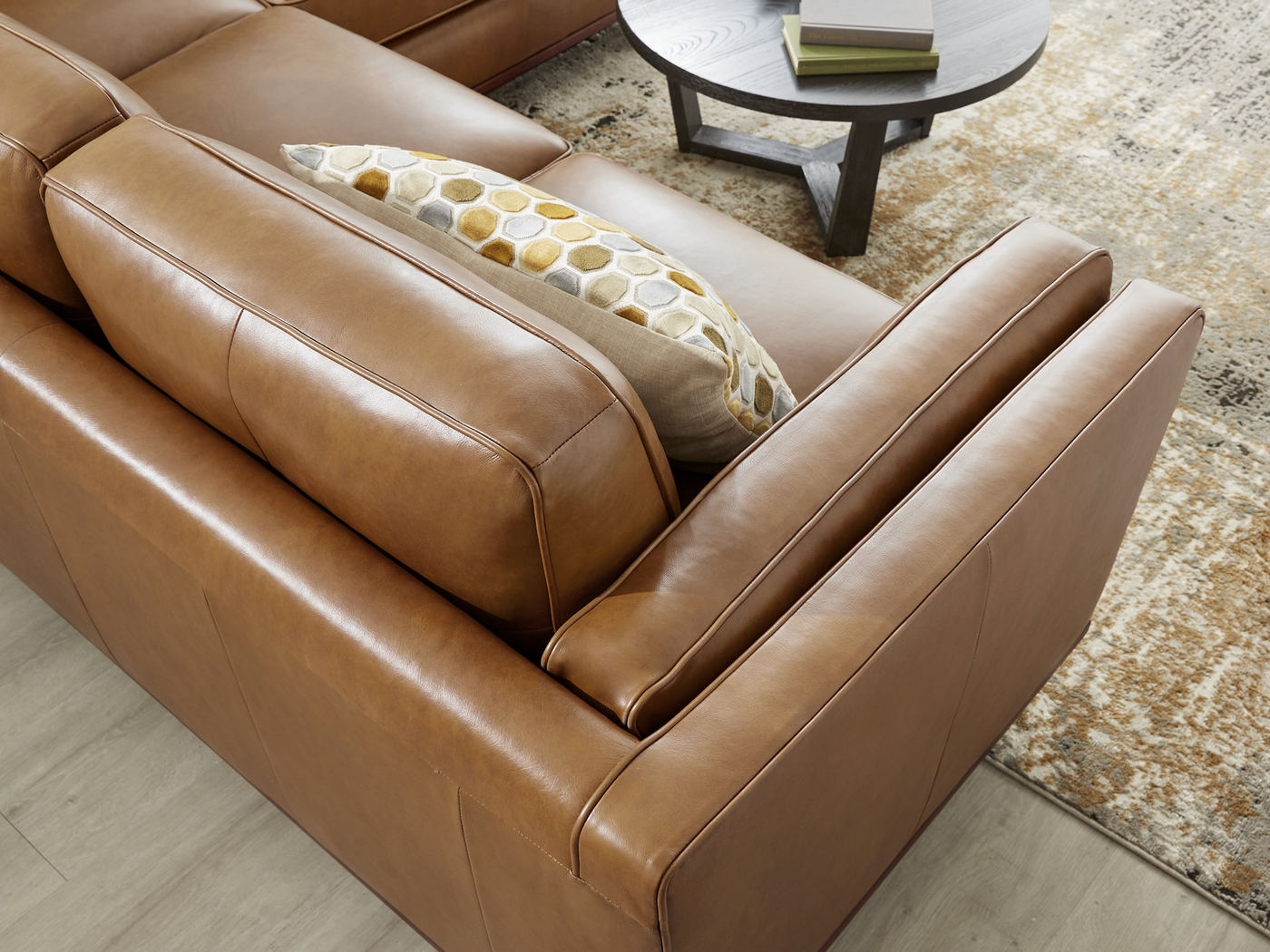 Duluth Caramel Leather 2 Pc Living Room - Thumbnail - Image 5