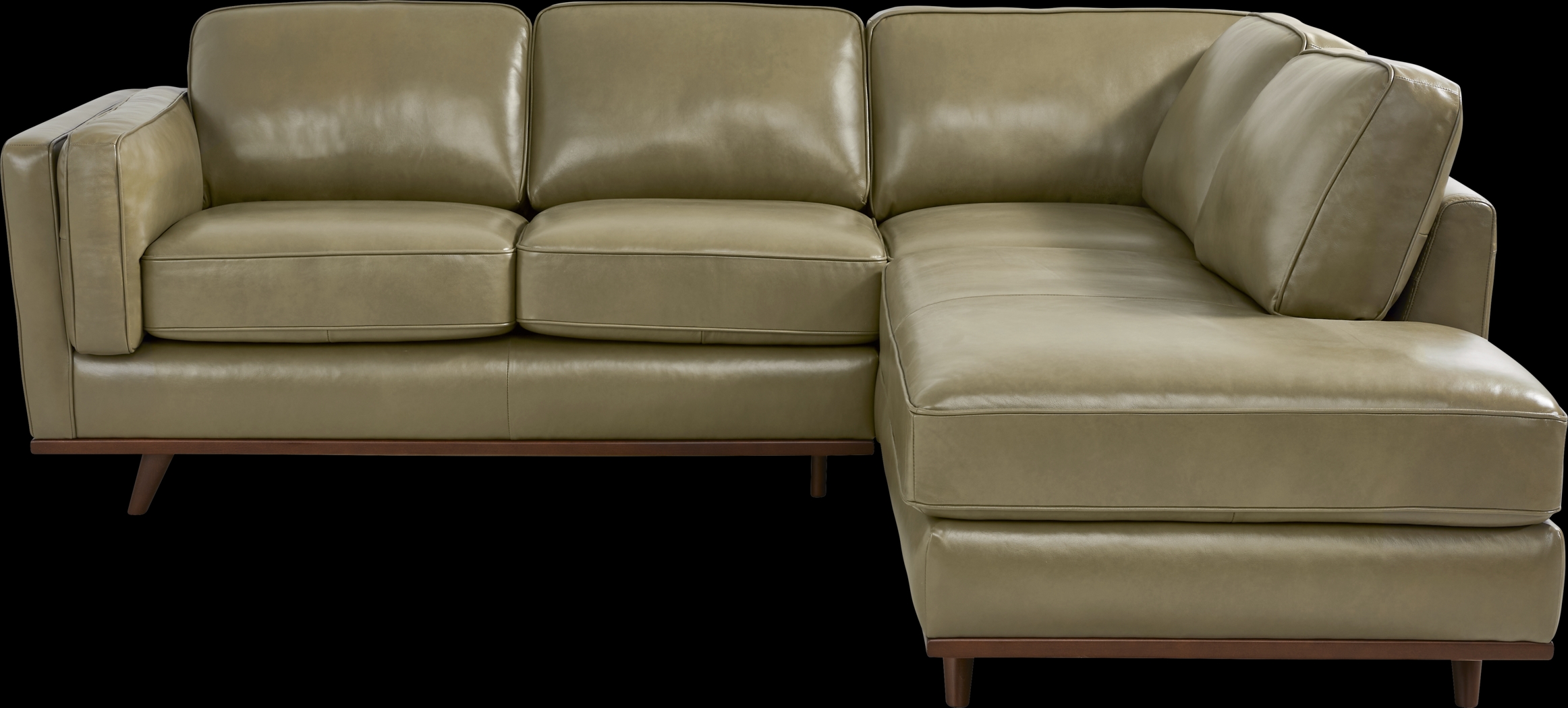 Duluth Olive Leather 6 Pc Sectional Living Room - Thumbnail - Image 2