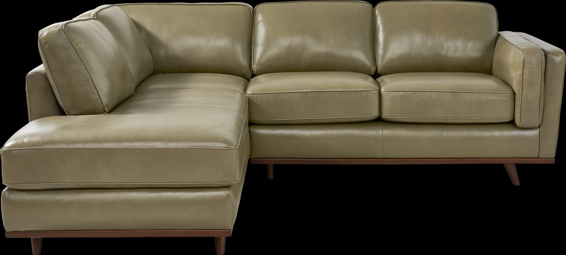 Duluth Olive Leather 2 Pc Sectional - Thumbnail - Image 1