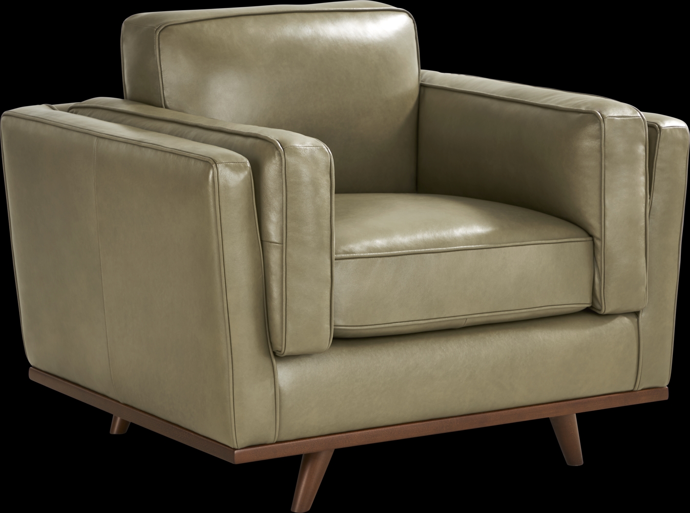 Duluth Olive Leather Chair - Thumbnail - Image 1