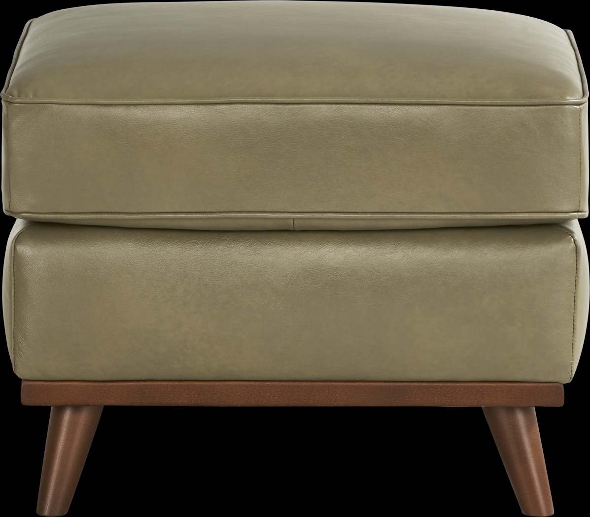 Duluth Olive Leather Ottoman - Thumbnail - Image 2