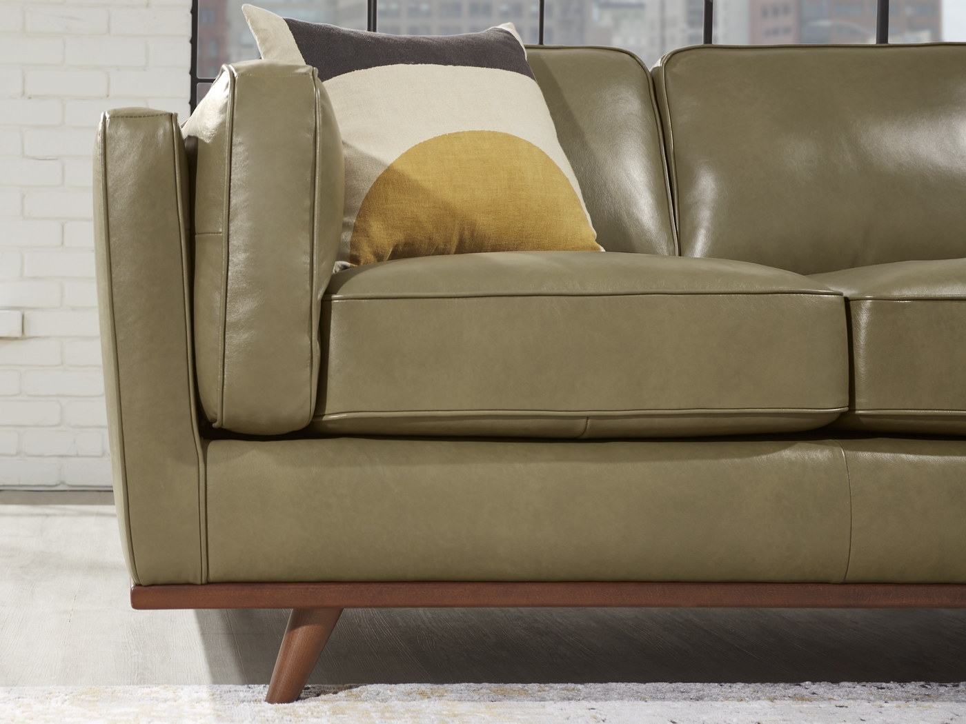 Duluth Olive Leather 2 Pc Living Room - Thumbnail - Image 3