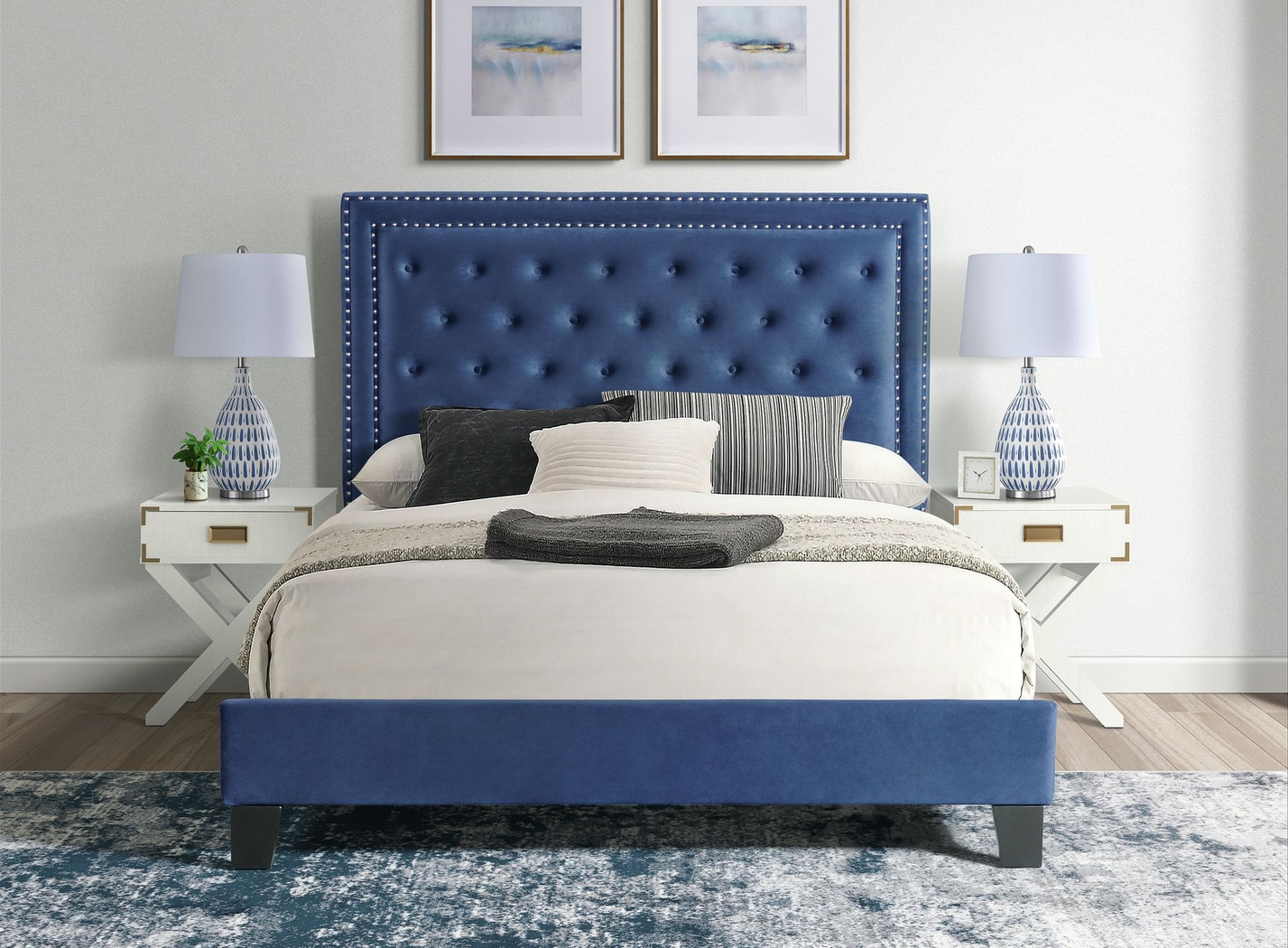 Dulverton Navy Queen Bed - Thumbnail - Image 6