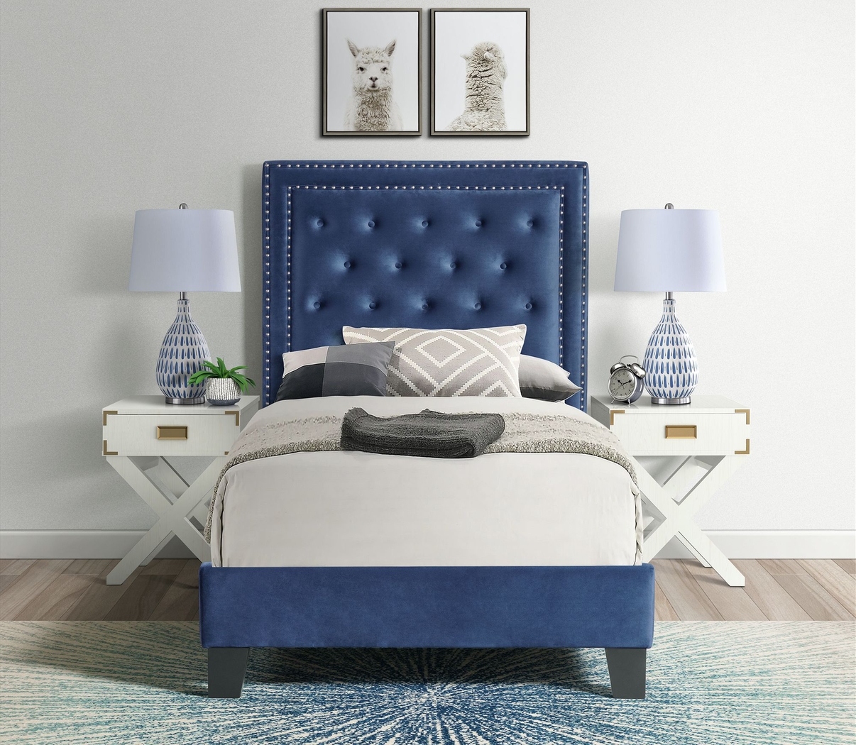 Dulverton Navy Twin Bed - Thumbnail - Image 4