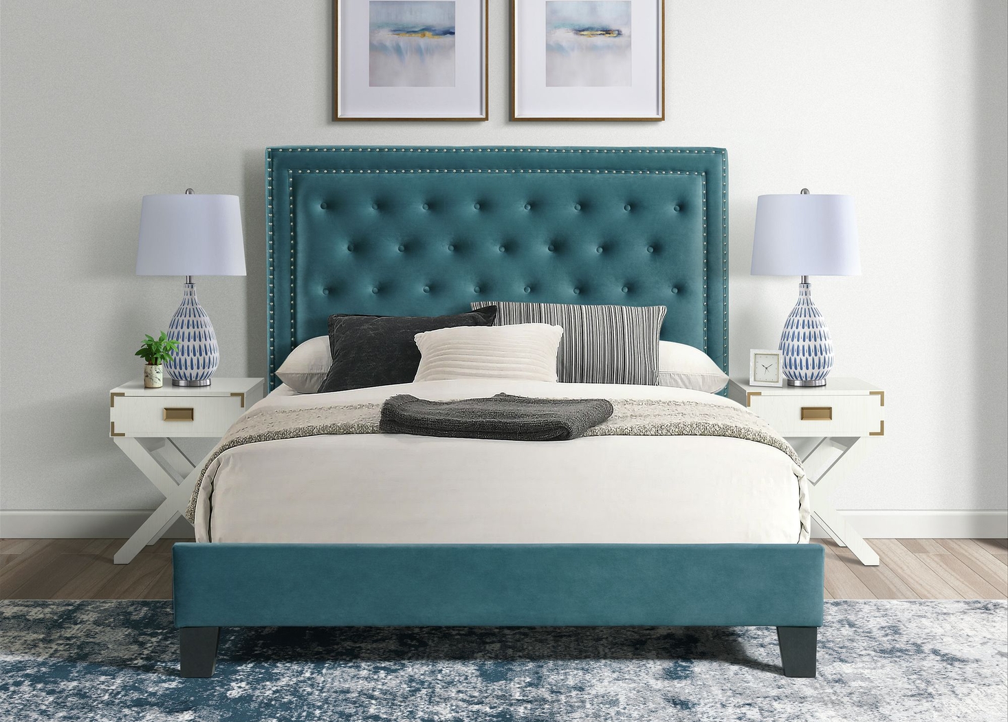 Dulverton Teal Queen Bed - Thumbnail - Image 6