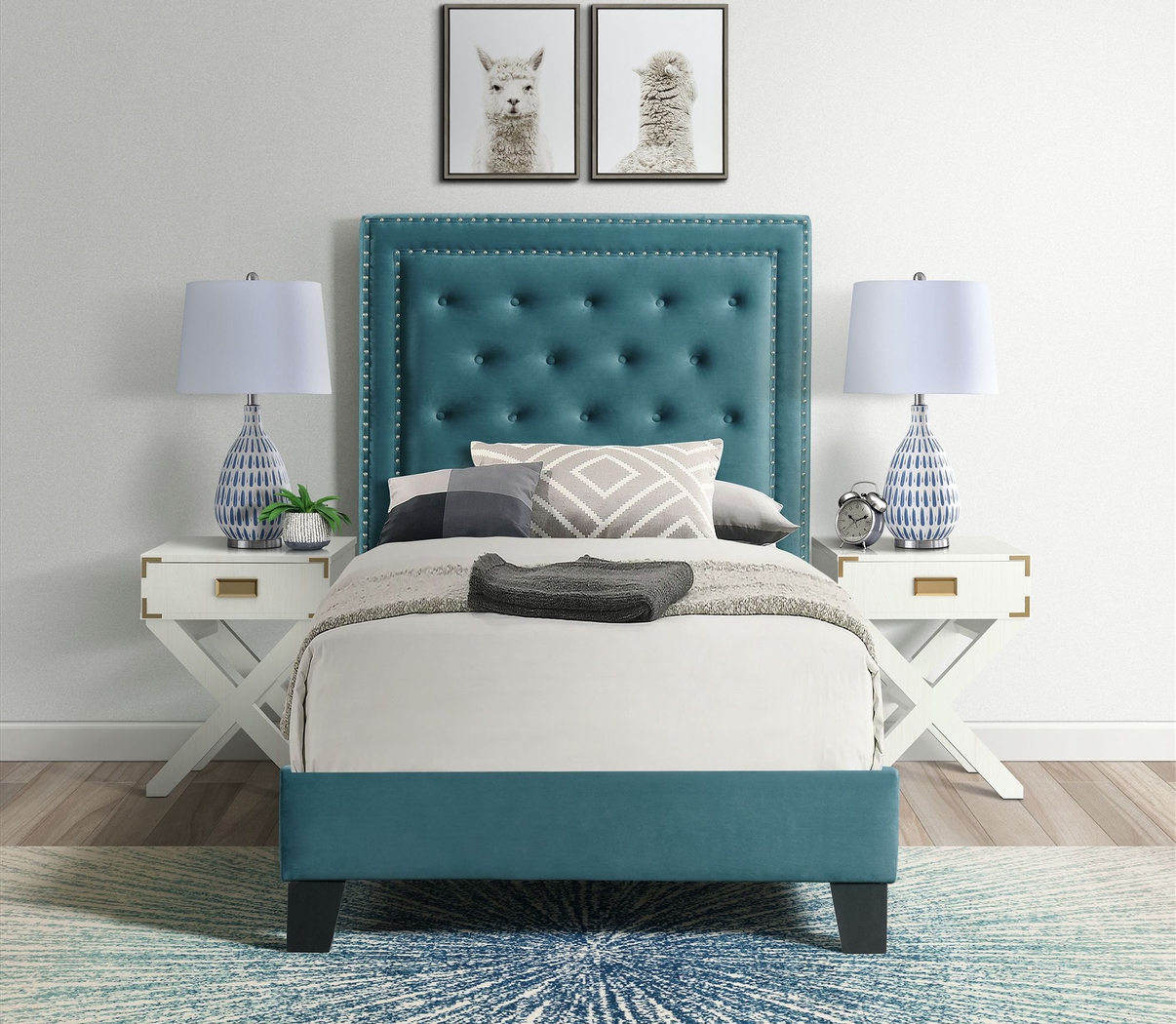 Dulverton Teal Twin Bed - Thumbnail - Image 4