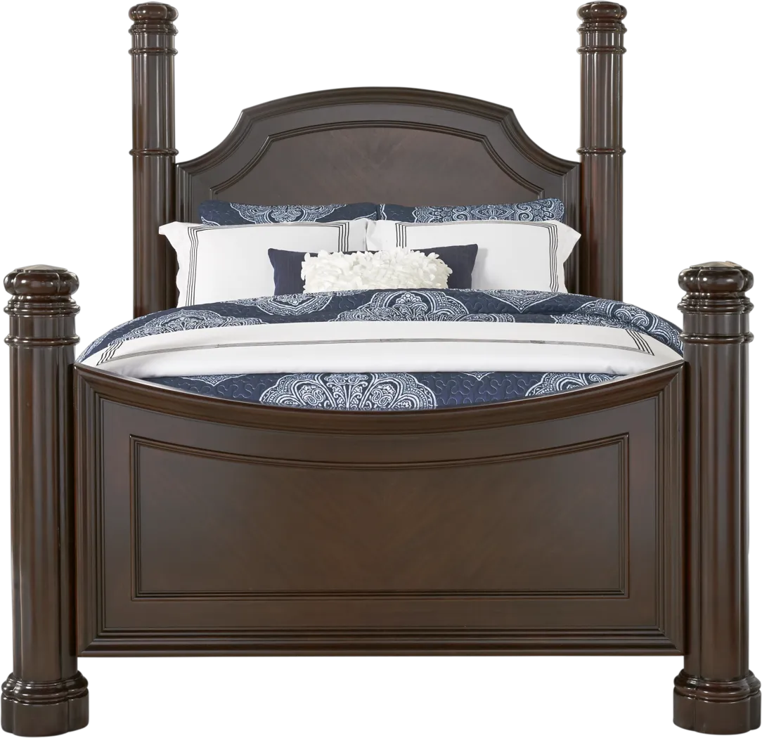Dumont Cherry 3 Pc Queen Low Poster Bed - Thumbnail - Image 1