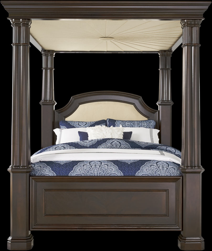 Dumont Cherry 6 Pc Queen Canopy Bedroom - Thumbnail - Image 2