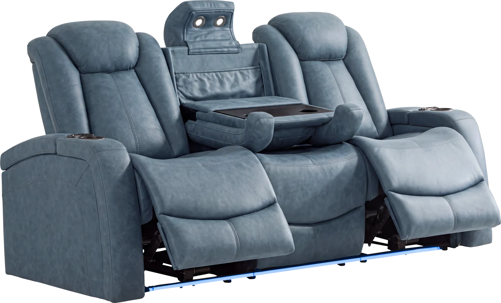 Dumont Cobalt Dual Power Reclining Sofa - Image 2