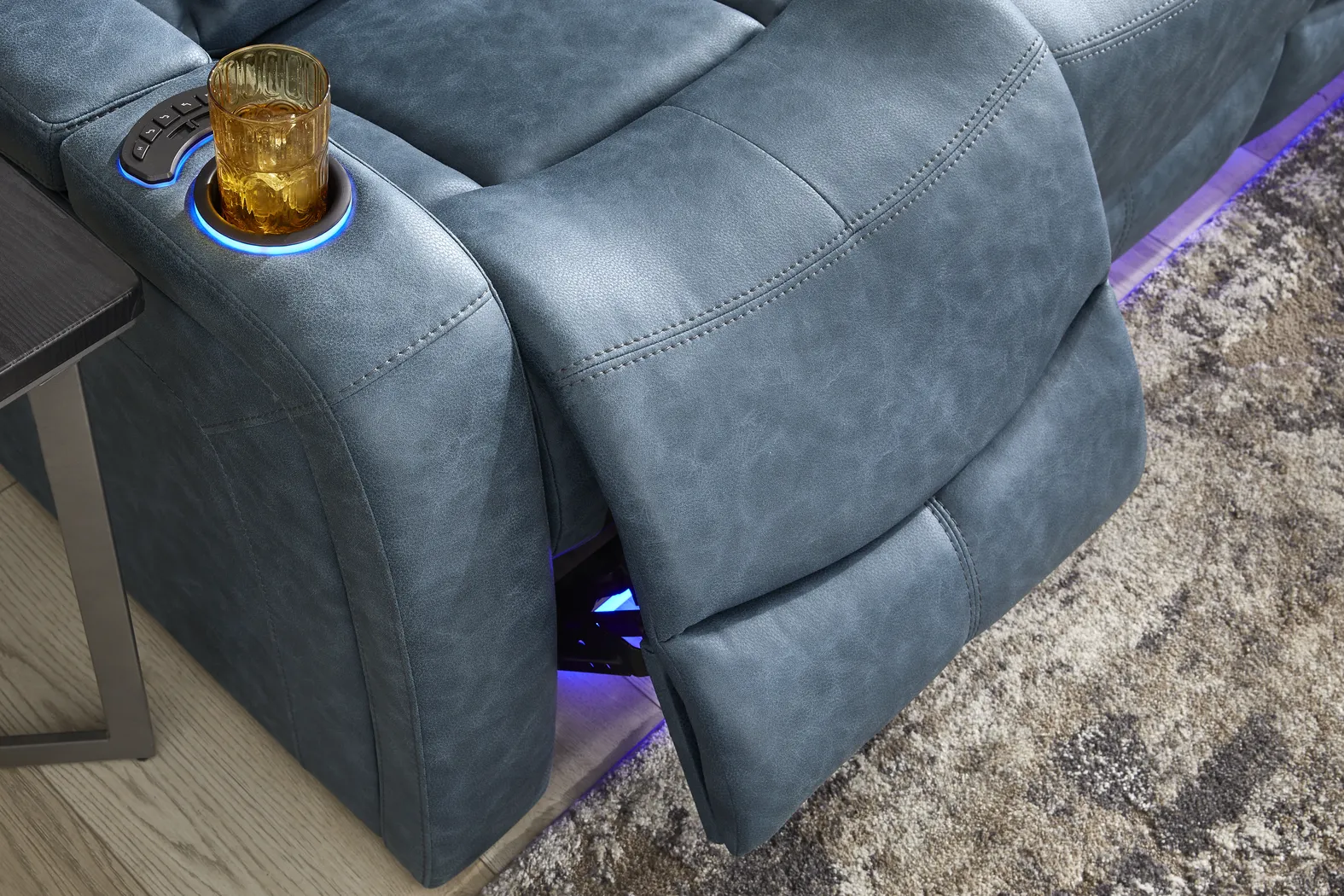 Dumont Cobalt Dual Power Reclining Sofa - Image 7