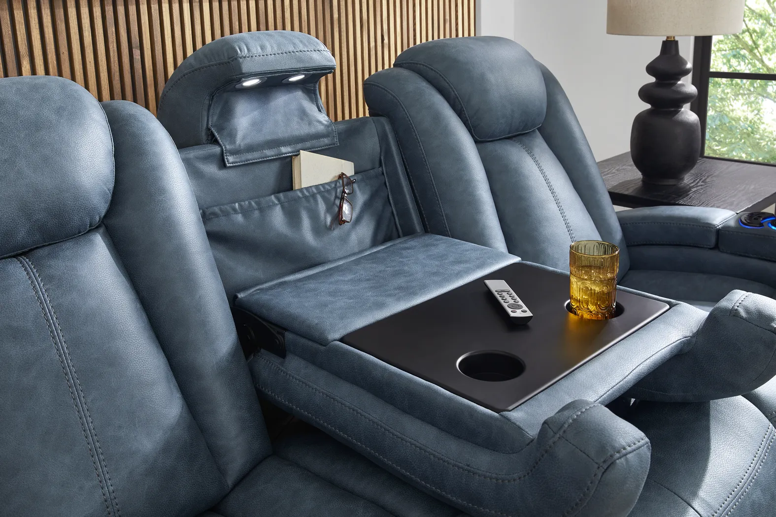 Dumont Cobalt Dual Power Reclining Sofa - Image 14