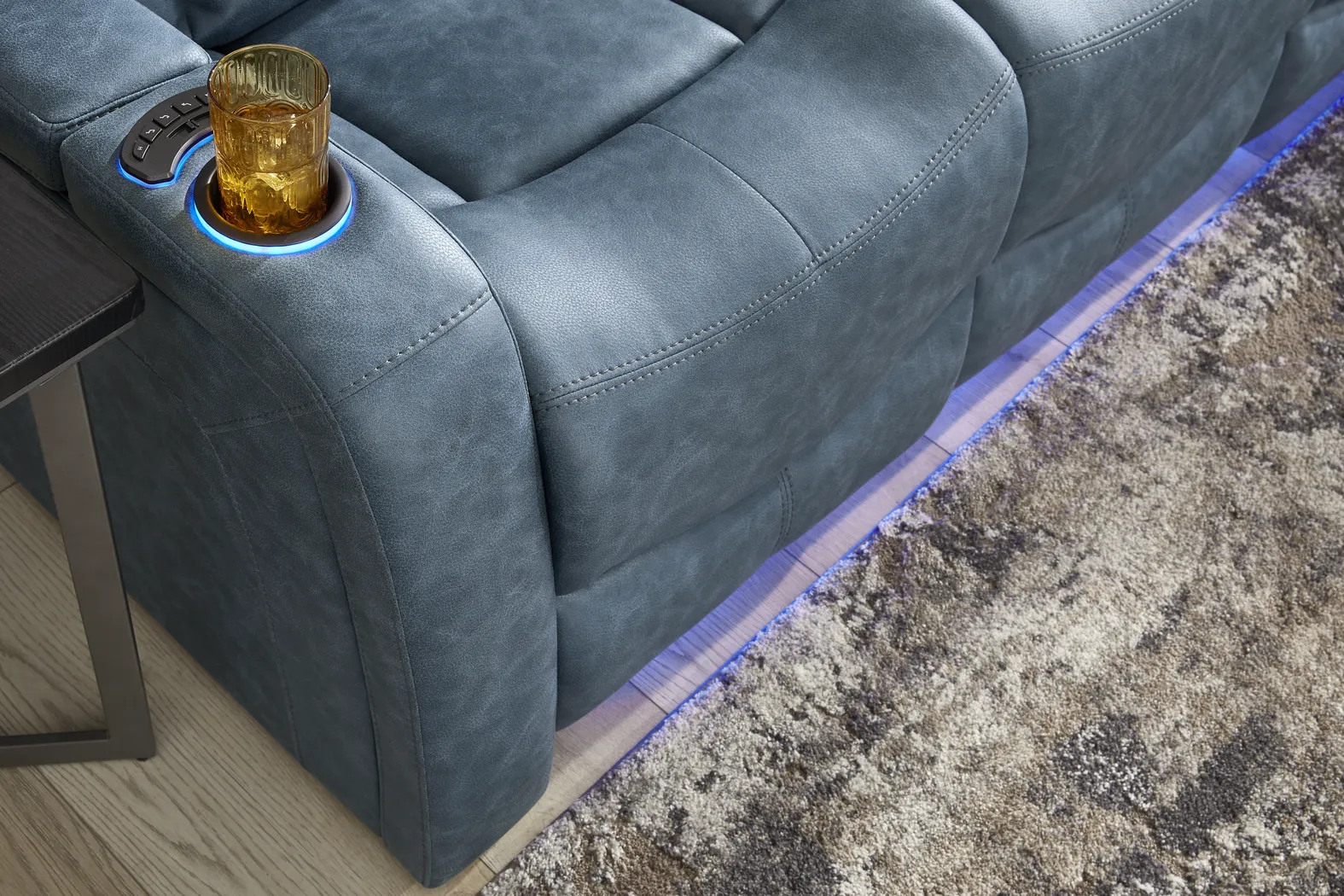 Dumont Cobalt Dual Power Reclining Sofa - Image 6