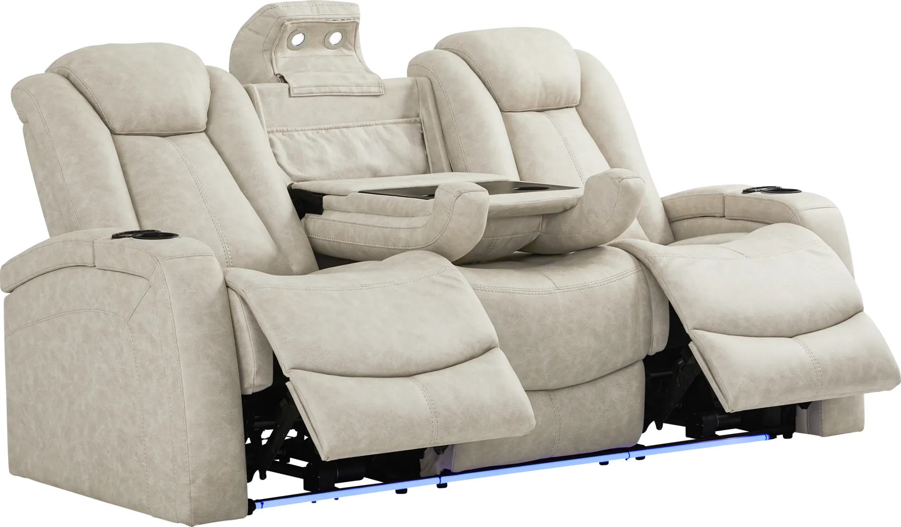 Dumont Ivory Dual Power Reclining Sofa - Image 2