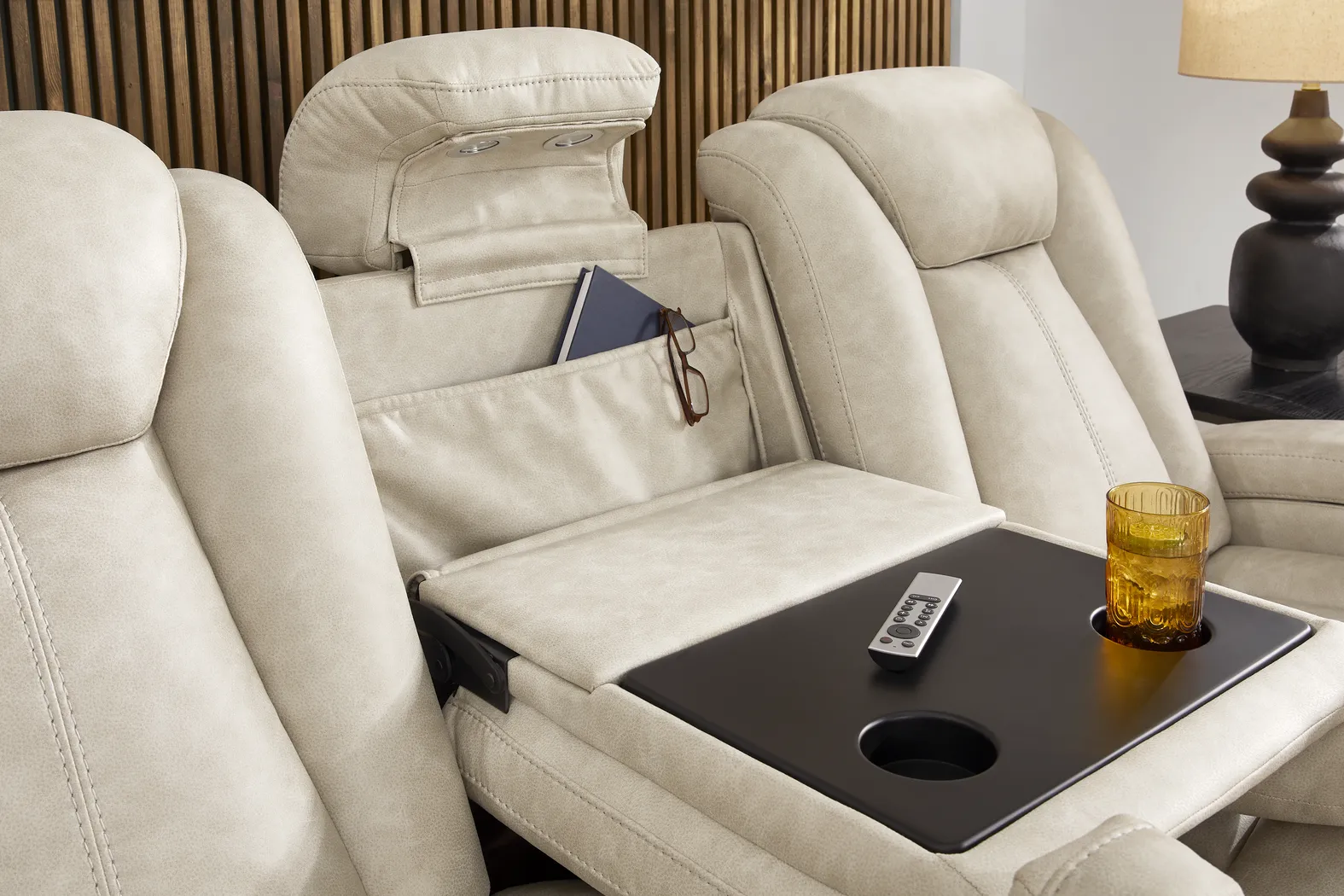 Dumont Ivory Dual Power Reclining Sofa - Image 14
