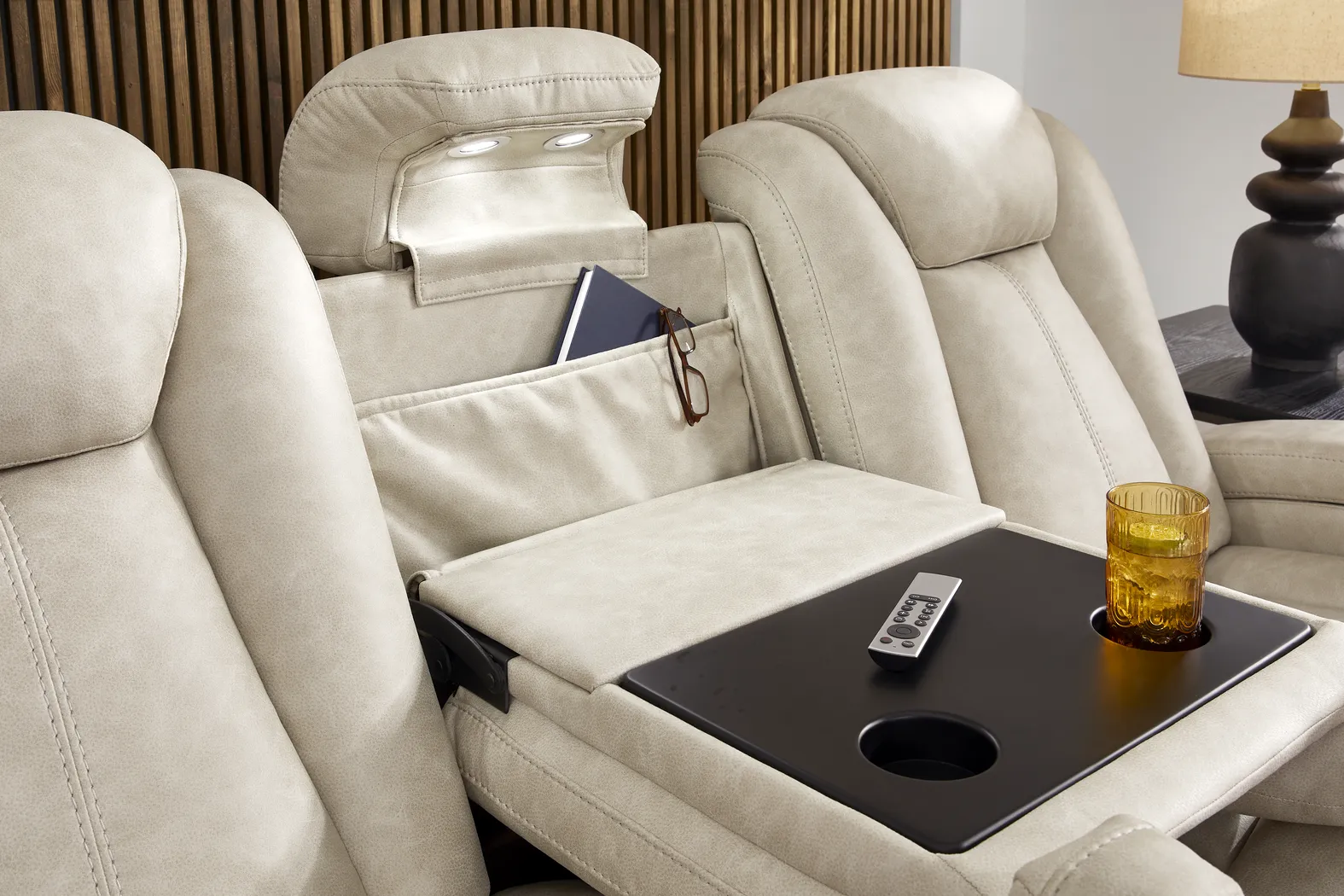 Dumont Ivory Dual Power Reclining Sofa - Image 15