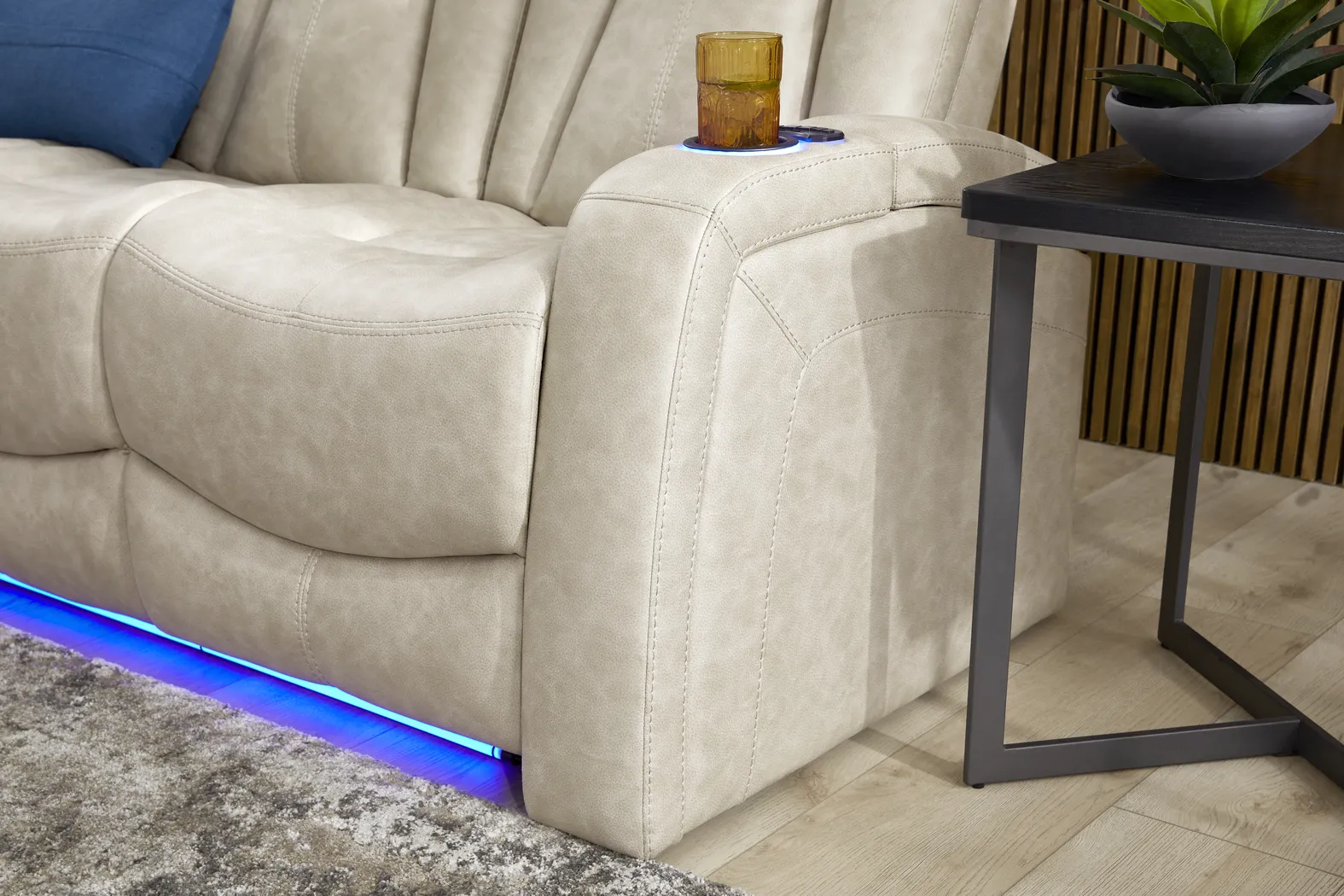 Dumont Ivory Dual Power Reclining Sofa - Image 17