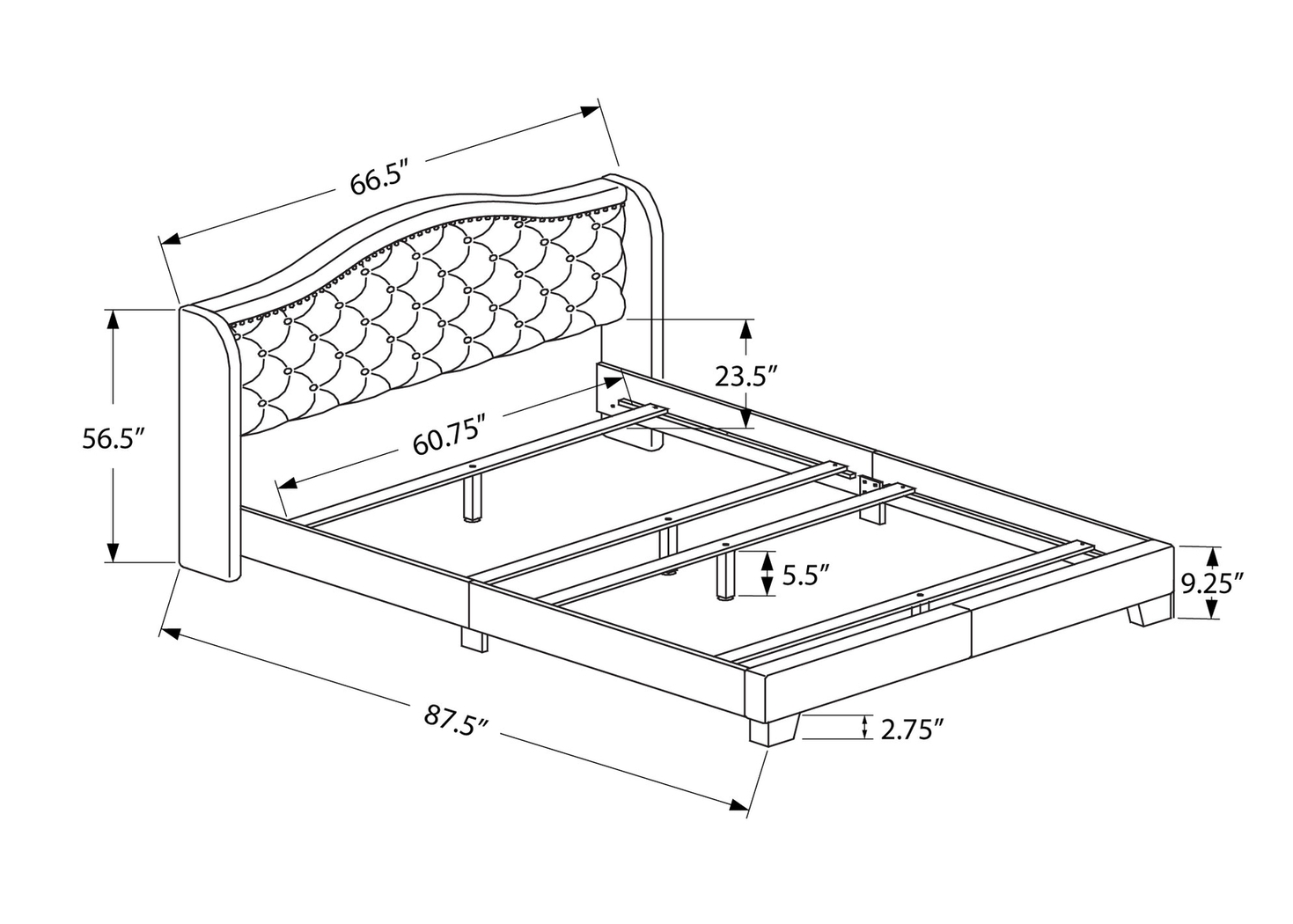 Dunalie Gray Queen Bed - Thumbnail - Image 3