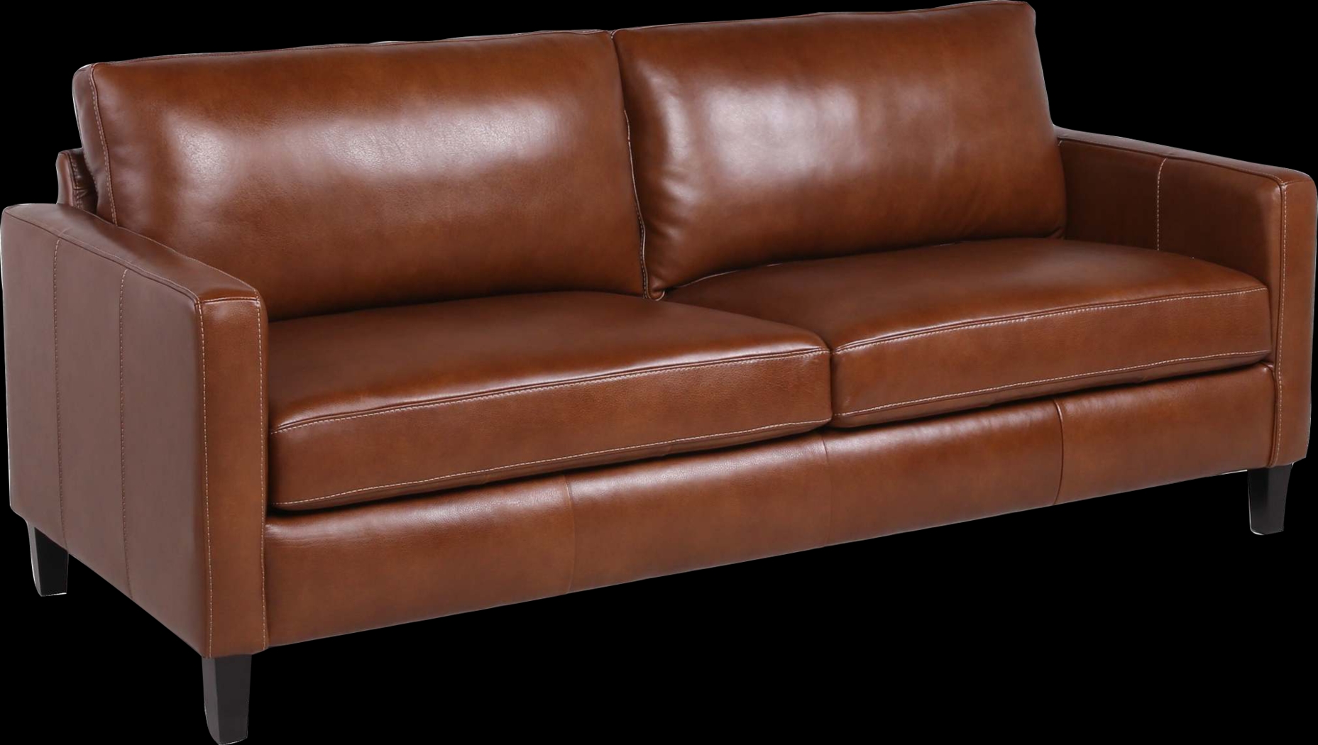 Duncan Brown Leather Sofa - Thumbnail - Image 2