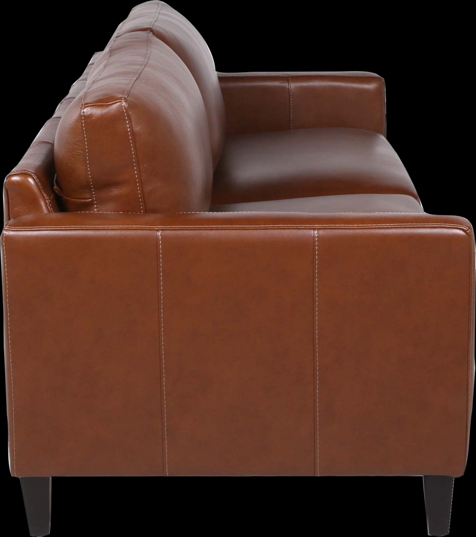 Duncan Brown Leather Sofa - Thumbnail - Image 3