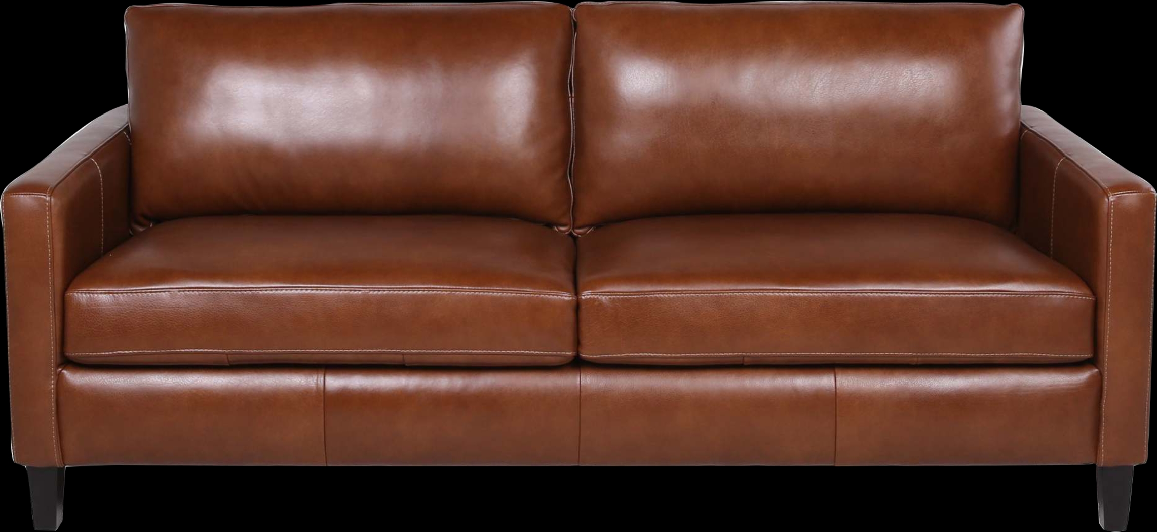Duncan Brown Leather Sofa - Thumbnail - Image 1