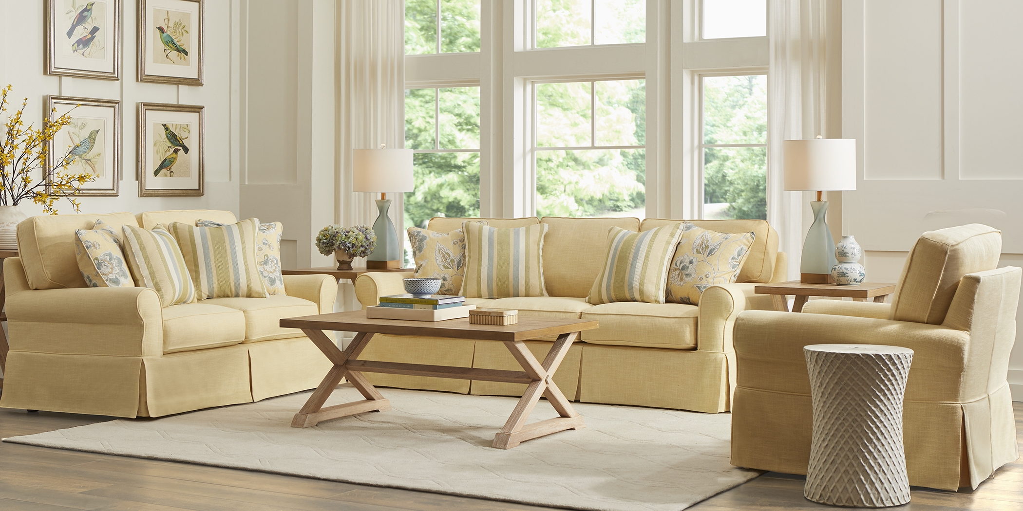 Dune Isle Yellow 5 Pc Living Room - Thumbnail - Image 1