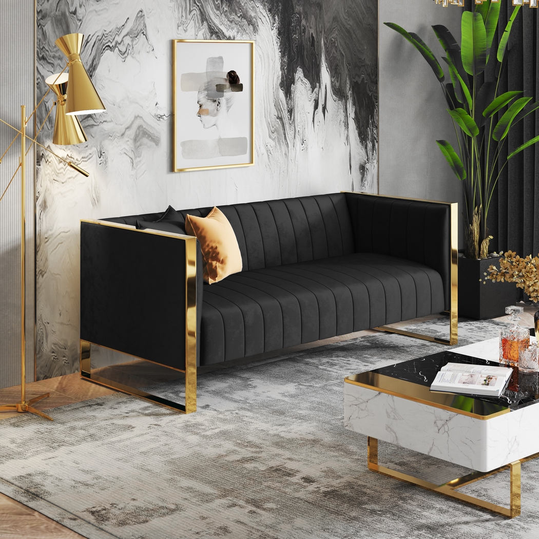 Dunellen Black Sofa - Thumbnail - Image 2