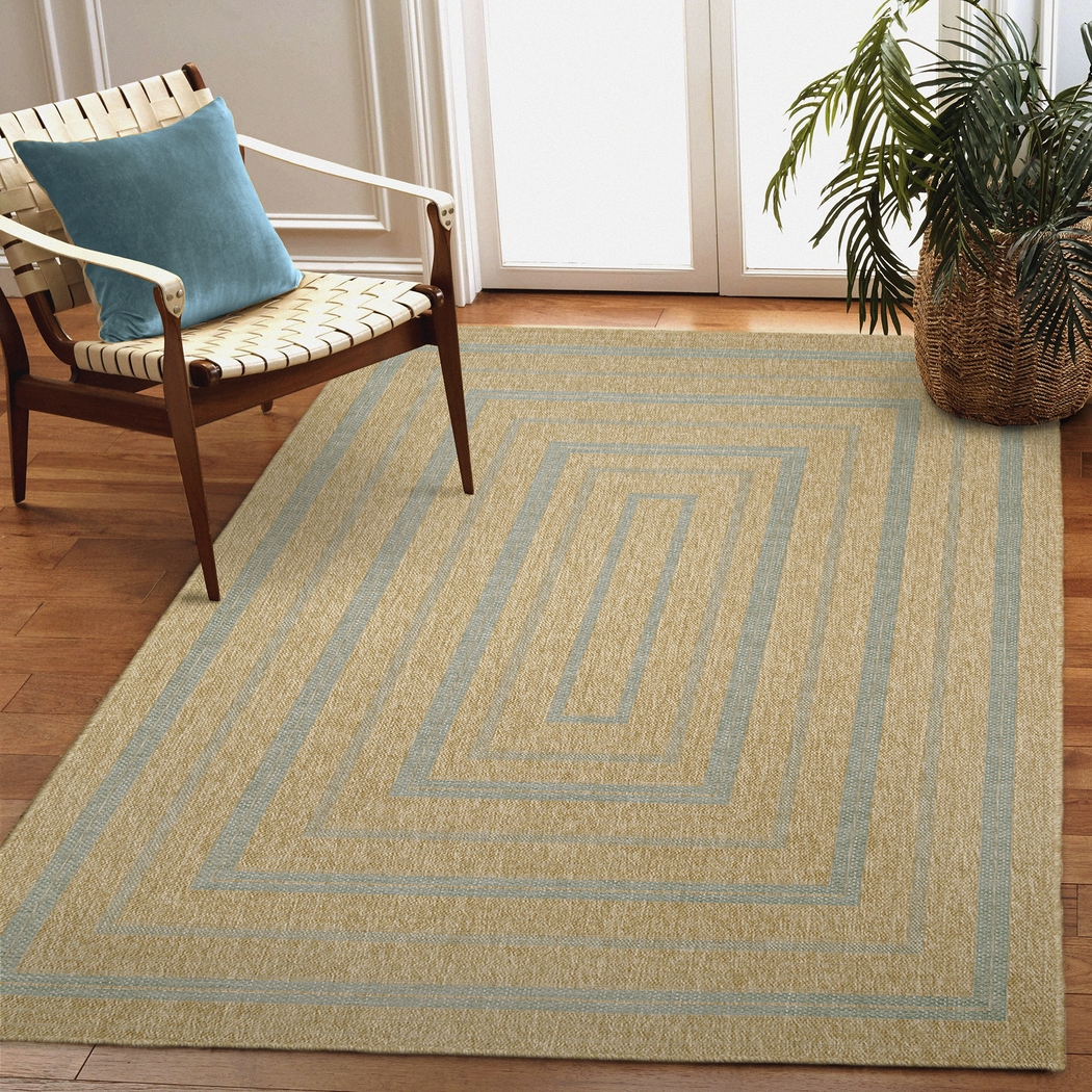 Dunhead Blue 5'3 x 7'3 Indoor/Outdoor Rug - Thumbnail - Image 2