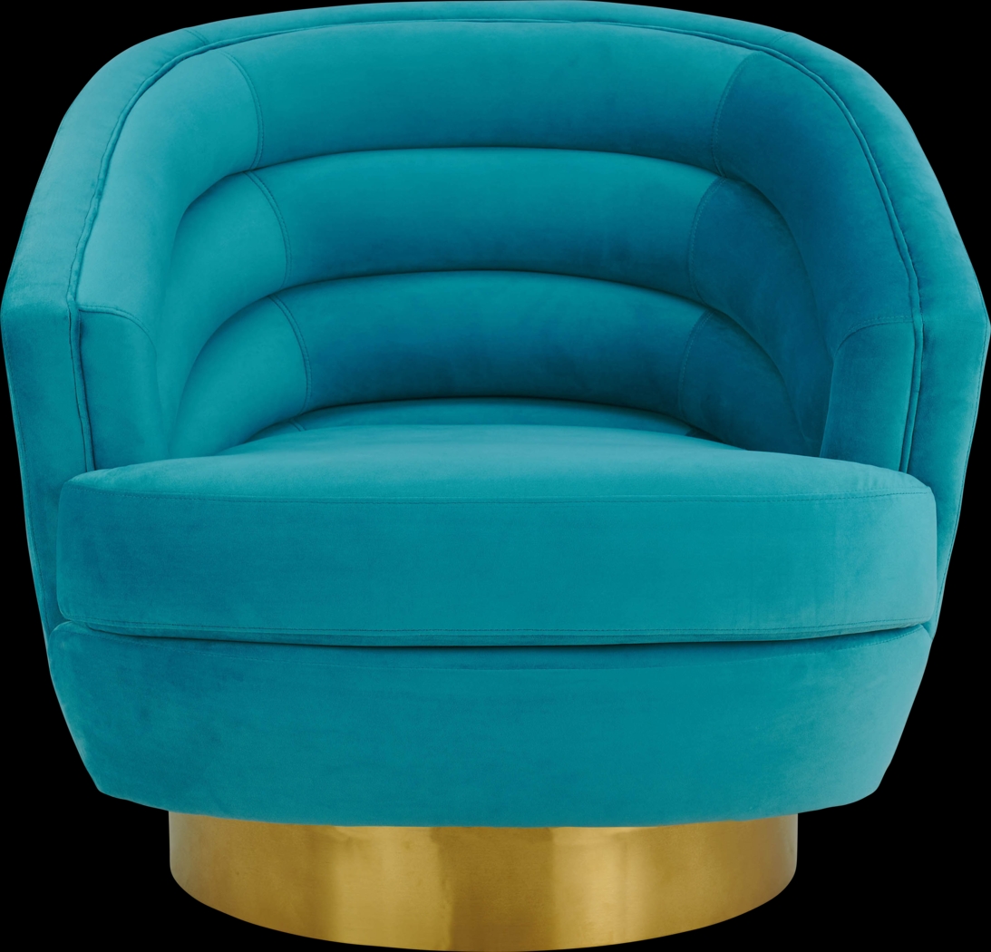 Dunlawn Blue Swivel Accent Chair - Thumbnail - Image 4