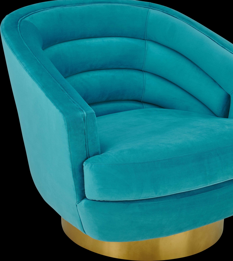 Dunlawn Blue Swivel Accent Chair - Thumbnail - Image 5