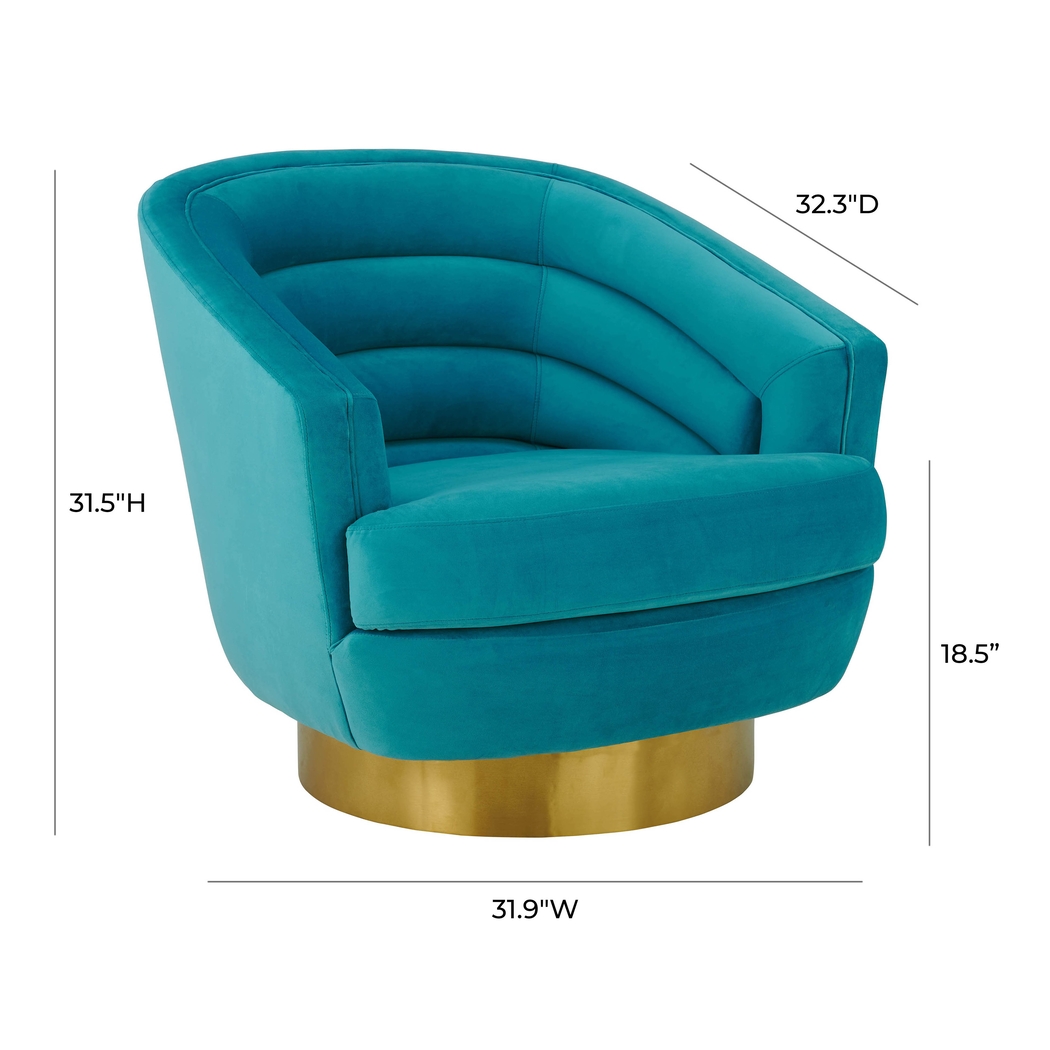 Dunlawn Blue Swivel Accent Chair - Thumbnail - Image 8