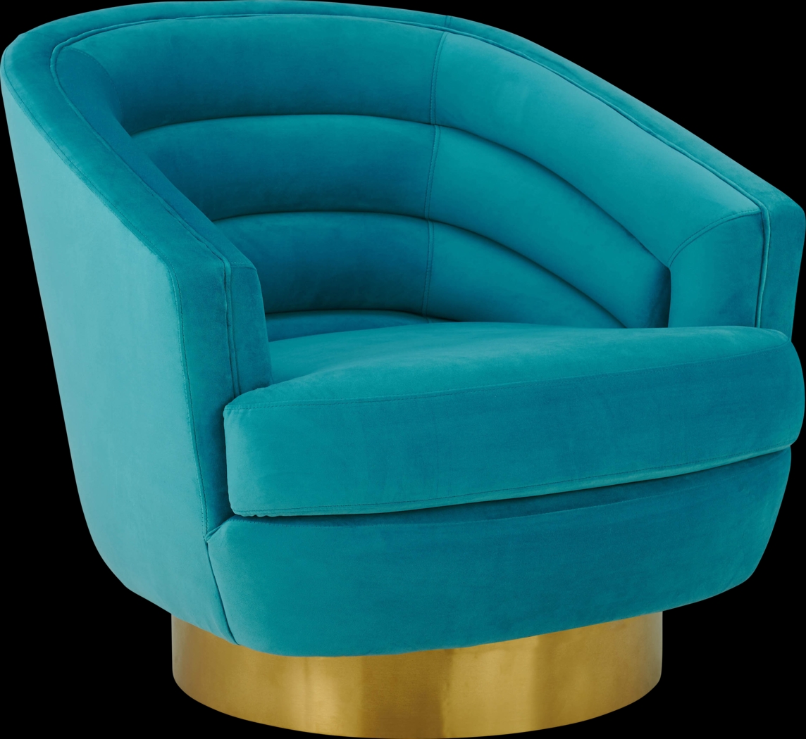 Dunlawn Blue Swivel Accent Chair - Thumbnail - Image 1