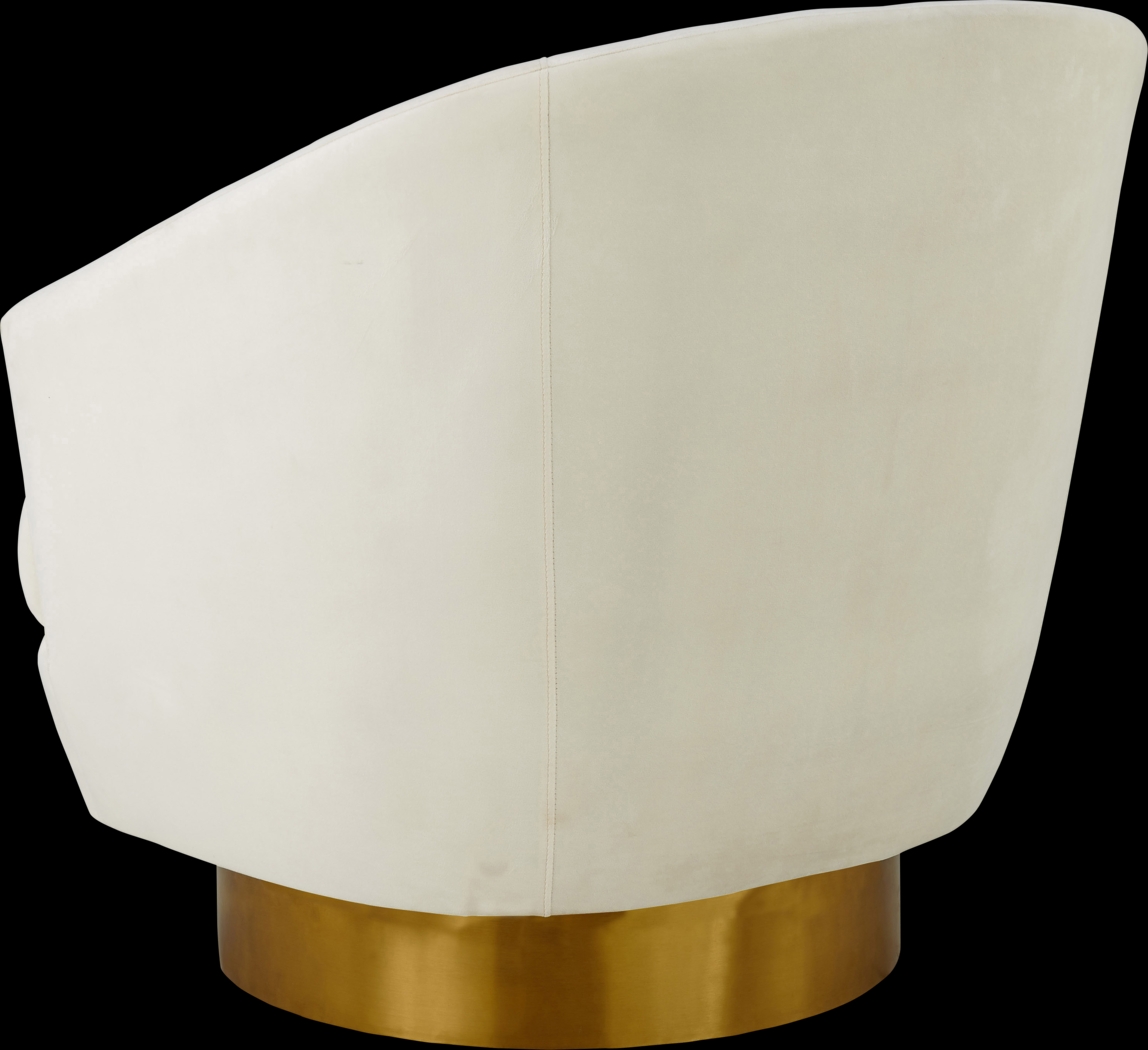 Dunlawn Cream Swivel Accent Chair - Thumbnail - Image 3