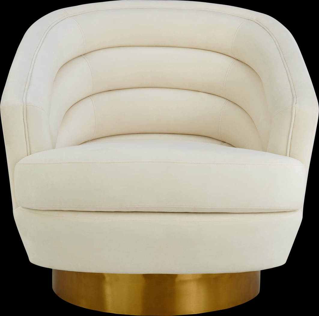 Dunlawn Cream Swivel Accent Chair - Thumbnail - Image 4