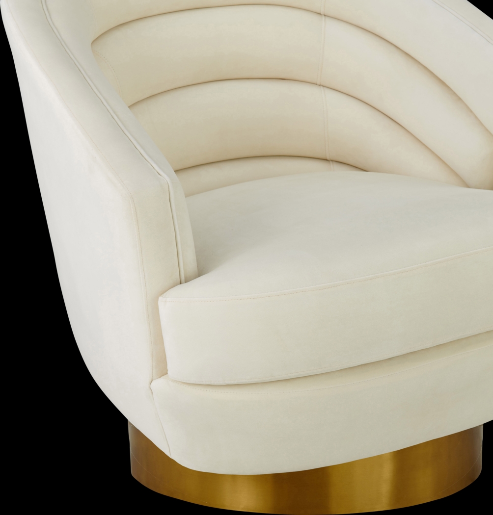 Dunlawn Cream Swivel Accent Chair - Thumbnail - Image 5