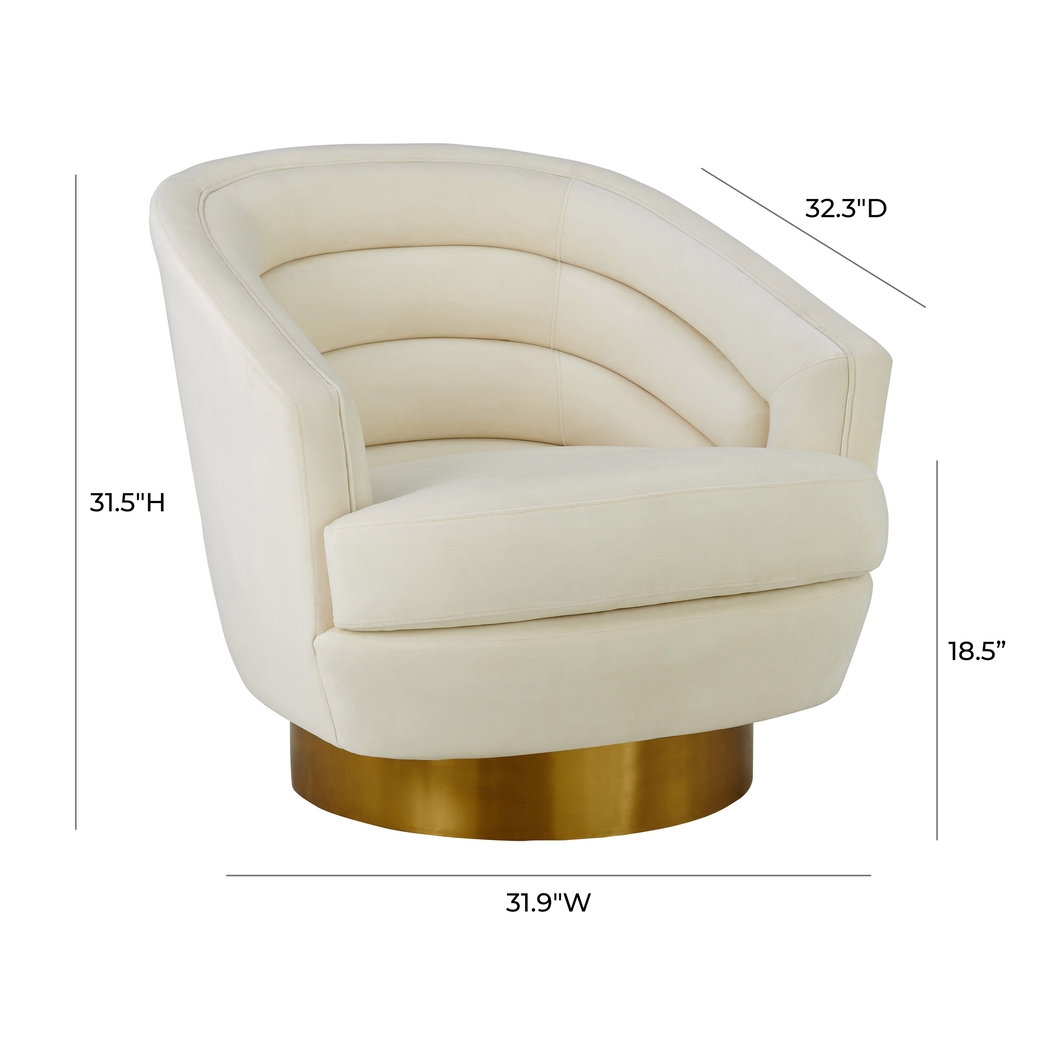 Dunlawn Cream Swivel Accent Chair - Thumbnail - Image 7