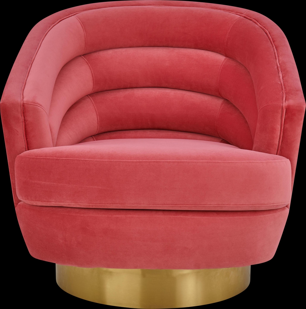 Dunlawn Pink Swivel Accent Chair - Thumbnail - Image 3
