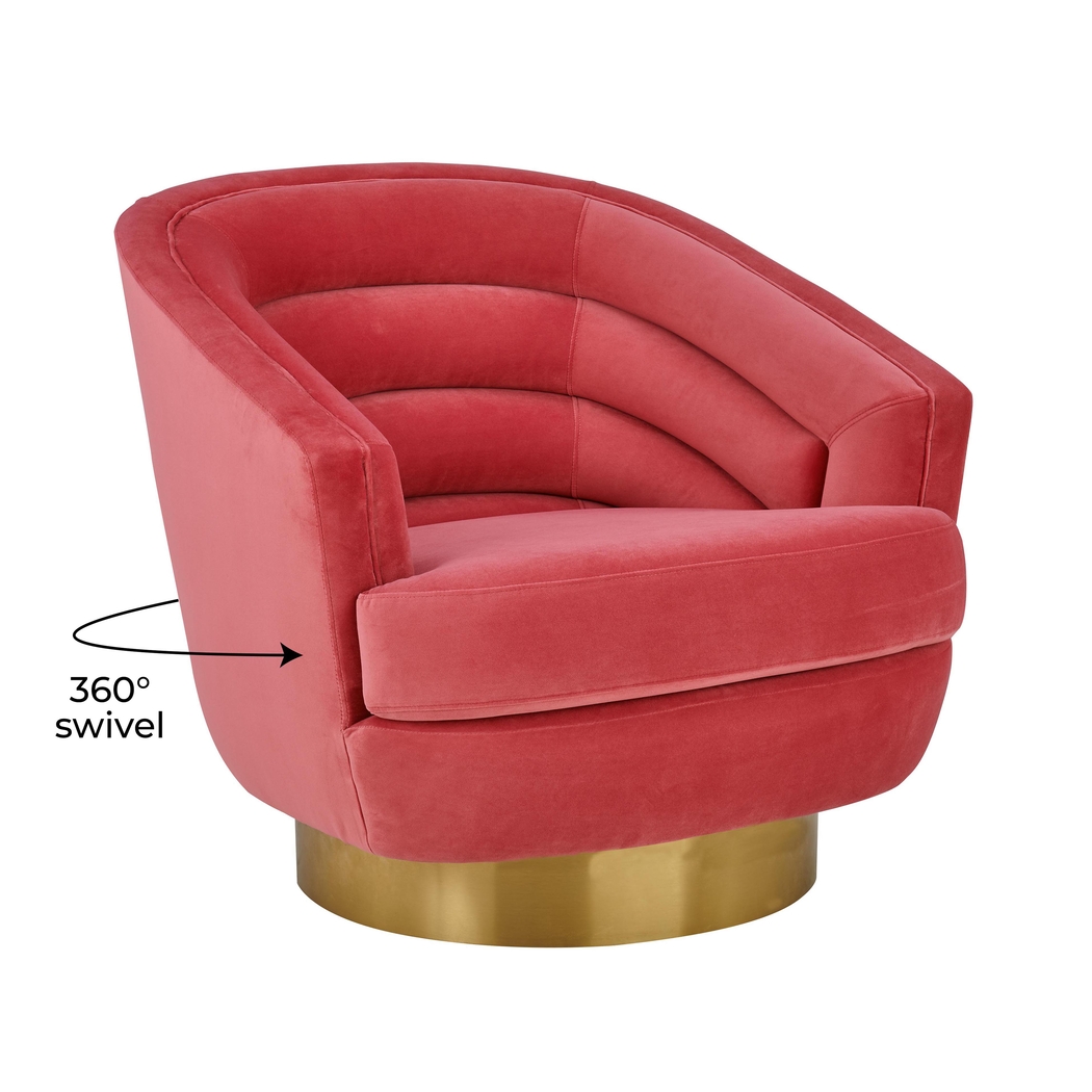 Dunlawn Pink Swivel Accent Chair - Thumbnail - Image 6