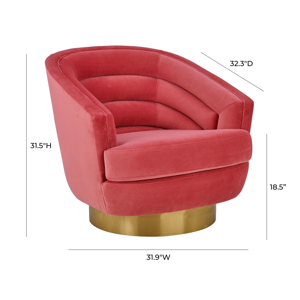 Dunlawn Pink Swivel Accent Chair - Thumbnail - Image 7