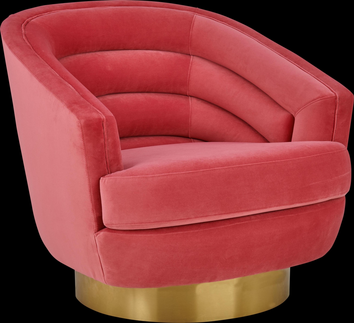 Dunlawn Pink Swivel Accent Chair - Thumbnail - Image 1