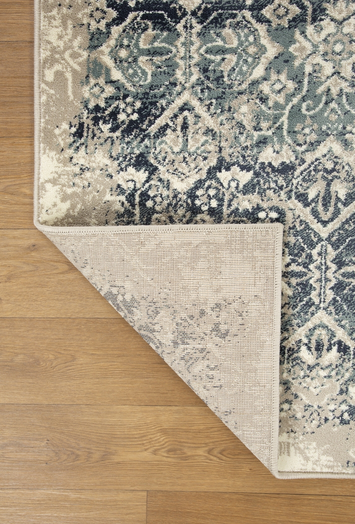 Dunnora Ivory/Blue 7'7 x 10'10 Rug - Thumbnail - Image 5