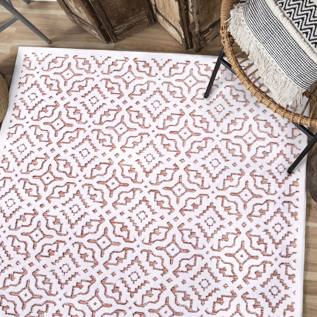 Dunnugan White/Red 5'2 x 7'6 Rug - Thumbnail - Image 9