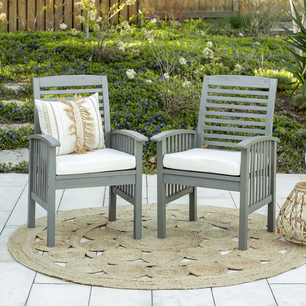 Dunsmere Gray Outdoor Accent Chair, Set of 2 - Thumbnail - Image 4