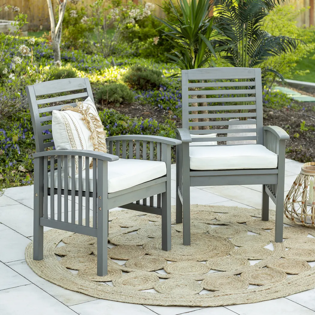 Dunsmere Gray Outdoor Accent Chair, Set of 2 - Thumbnail - Image 5