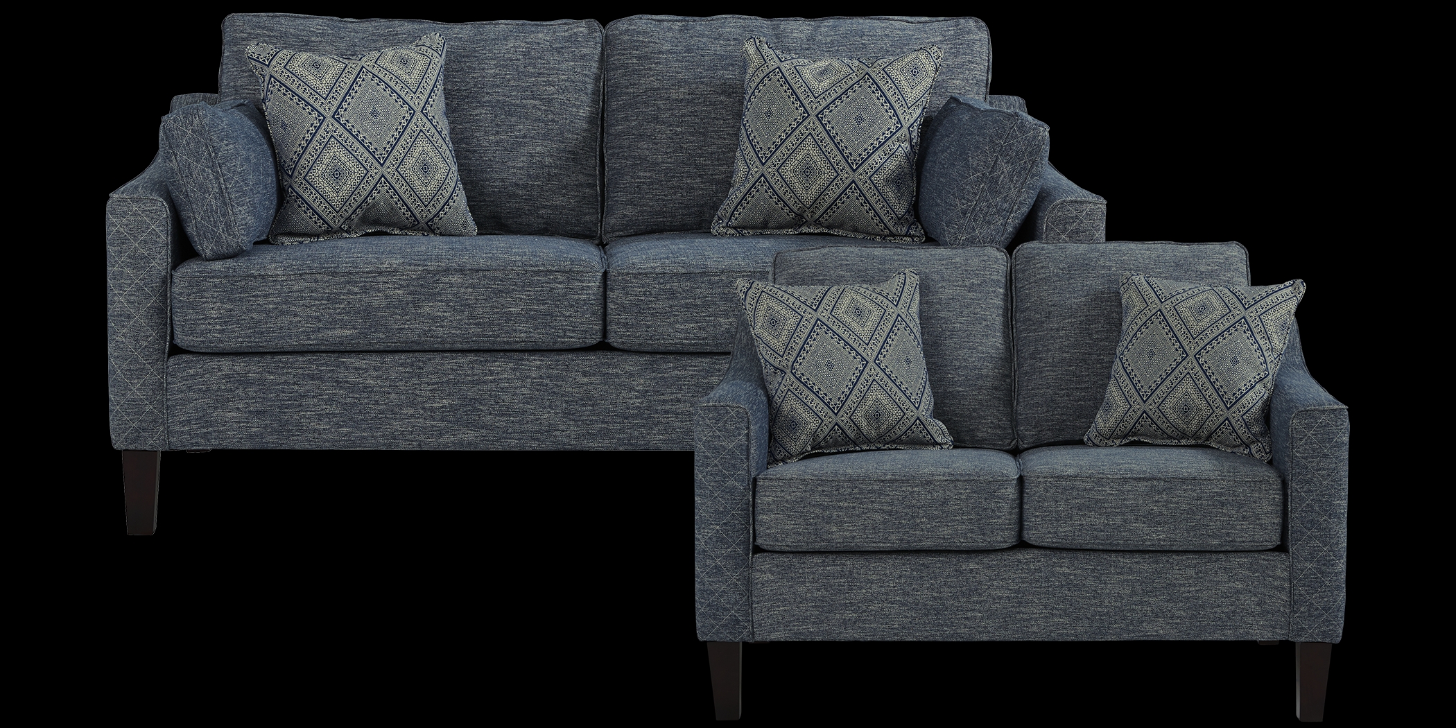 Durant Place Blue Loveseat - Thumbnail - Image 2