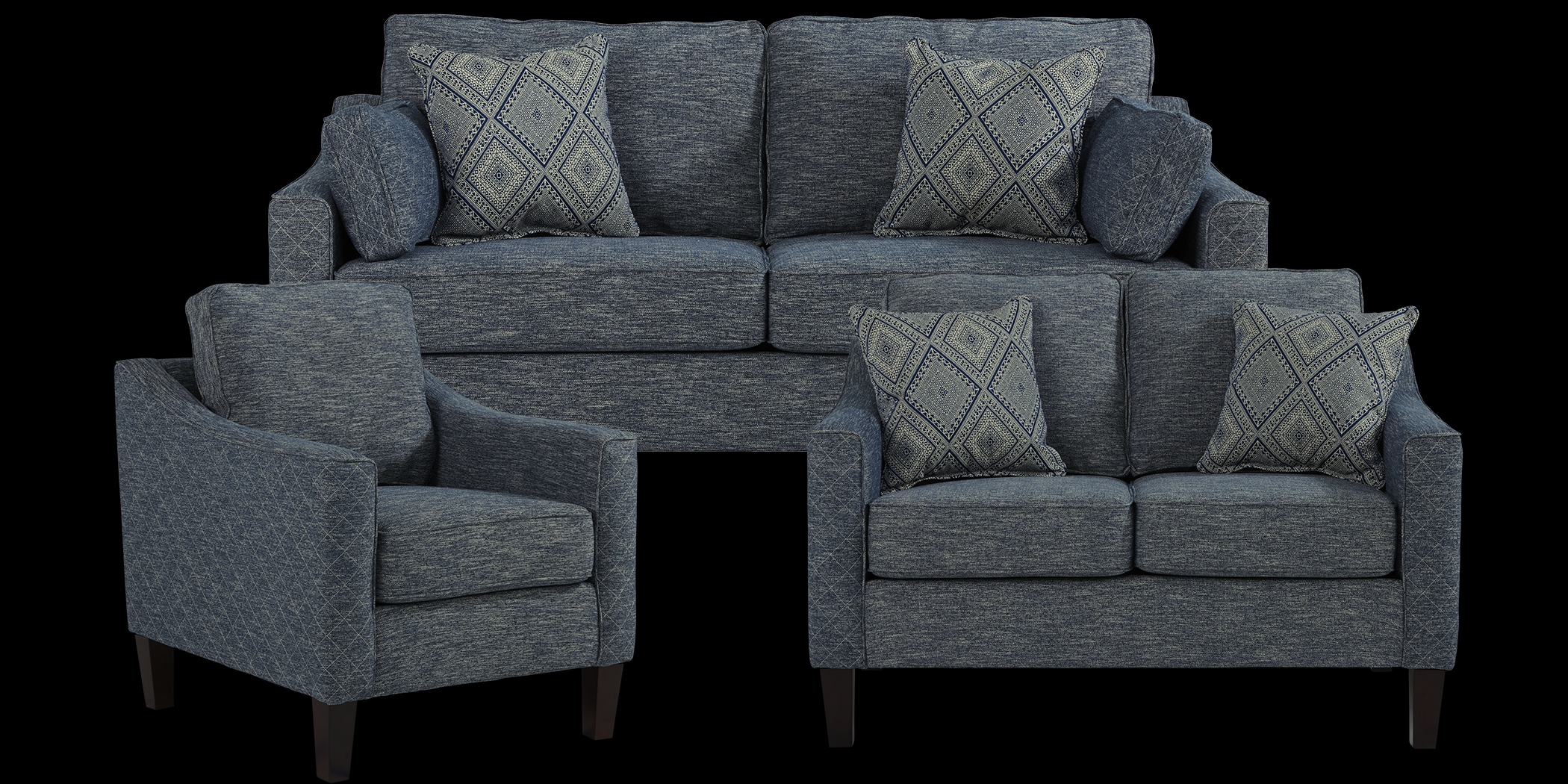 Durant Place Blue 3 Pc Living Room - Thumbnail - Image 1