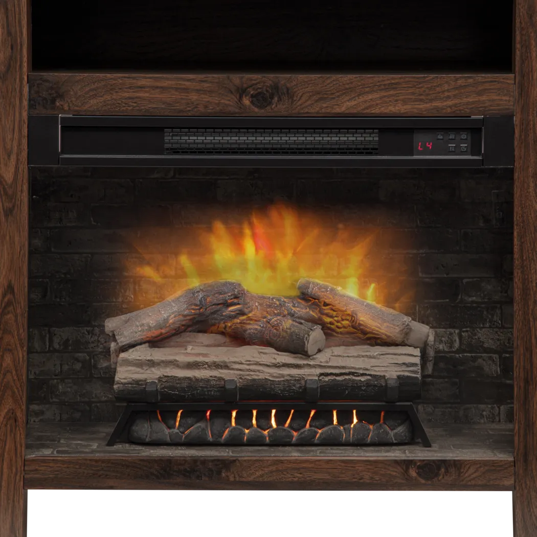 Durnan Brown 60 in. Console with Electric Fireplace - Thumbnail - Image 4
