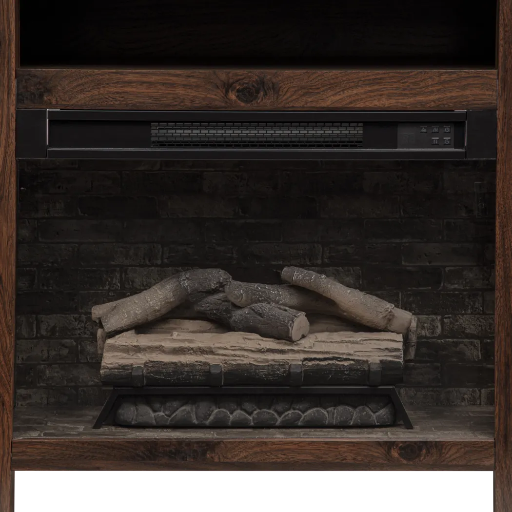 Durnan Brown 60 in. Console with Electric Fireplace - Thumbnail - Image 5